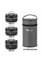 3 Layer Fan 304 Stainless Steel Food Thermos 420+420+550ml with Thermal Insulation Bag Black - 7