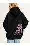 Women's Who Made You Printed Hooded Oversize Sweatshirt