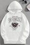 Unisex 3 Thread Cotton White Sanfrancisco Print Loose Fit Sweatshirt Hoodie