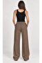 Women's Brown Wide Leg Modal Palazzo Sweatpants with Tie Waist - 7