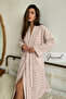 Lily |   Cotton Unisex Shawl Collar Striped Bathrobe with Pockets |   Women's Bathrobe |   Men's Bathrobe |   Bathroom |   Home Textiles |   Dowry - 1 Piece - 2