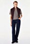 Striped Collar Knitwear Blouse Brown - 2