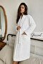 Lily |   Cotton Unisex Shawl Collar Striped Bathrobe with Pockets |   Women's Bathrobe |   Men's Bathrobe |   Bathroom |   Home Textiles |   Dowry - 1 Piece - 2