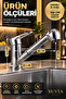 Hairdresser's Barber Faucet with Pull-Out Hand Shower, 2 Functions, 150 cm Extendable Hose, Chrome - 6