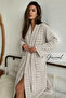 Lily |   Cotton Unisex Shawl Collar Striped Bathrobe with Pockets |   Women's Bathrobe |   Men's Bathrobe |   Bathroom |   Home Textiles |   Dowry - 1 Piece - 2