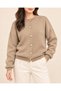 Women's Heart Buttoned Crew Neck Long Sleeve Knitwear Cardigan - 5