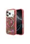 iPhone 18 Pro Max Compatible Case Licensed M-Safeli Rose Patterned Glittery Lettering Logo Cover Claret Red