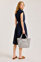 Felt Edge Moon Buckle Scarf Strap Bag - 2