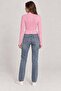 Women's Pink Front Double Zipper Camisole Blouse with Stitching Detail - 4