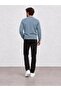 Men's Blue Crew Neck Corspan Rope Basic Knitwear - 6