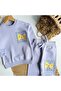 Girl's Sweatshirt and Patterned Sweatpants Set - 4