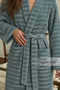 Lily |   Cotton Unisex Shawl Collar Striped Bathrobe with Pockets |   Women's Bathrobe |   Men's Bathrobe |   Bathroom |   Home Textiles |   Dowry - 1 Piece - 4