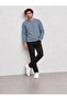 Men's Blue Crew Neck Corspan Rope Basic Knitwear - 4
