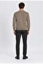 Men's Beige Crew Neck Diamond Knit Corspan Knitwear - 4