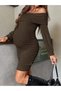 Rochie midi, maro - S - 4