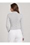 Women's Snow Melange Front Double Zipper Camisole Blouse with Stitching Detail - 5