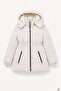 Gray Girl's Inflatable Coat with Drawstring Waist, Plush Fur Inside and Removable Hood 24891 - 5