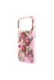 iPhone 18 Pro Compatible Case Licensed M-Safeli Rose Patterned Glittery Text Logo Cover Pink - 6