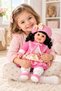 Cute Fashion Doll with Curly Hair & Floral Dress – Bonnet Hat, Soft Jacket, Layered Skirt & Matching Shoes – Available in Pink, Purple & Peach