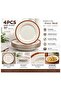 11 Inch Deep Plate Set of 4, IVORON Design Dinner Plates, 28 cm Large Soup Pasta Curry Serving Plates for Home Kitchen Dining,BB1962 - 2