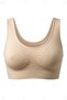 Supported Sports Bra with Push up Pads, Seamless Bustier, 2 Pieces, Nude - 2