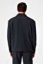 Navy Blue Textured Modern Jacket - 6