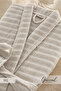 Lily |   Cotton Unisex Shawl Collar Striped Bathrobe with Pockets |   Women's Bathrobe |   Men's Bathrobe |   Bathroom |   Home Textiles |   Dowry - 1 Piece