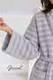 Lily |   Cotton Unisex Shawl Collar Striped Bathrobe with Pockets |   Women's Bathrobe |   Men's Bathrobe |   Bathroom |   Home Textiles |   Dowry - 1 Piece - 5