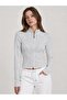 Women's Snow Melange Front Double Zipper Camisole Blouse with Stitching Detail