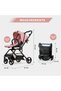 STROLL-1 Travel System w/Reversible Stroller and Baby Car Seat - Pink - 8