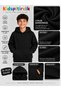 Unisex Children's Black 100% Cotton Sweatshirt 3-Ply Fabric Without Shardons (4-Season) - 6