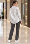 Women's 100% Cotton Poplin Fabric Foil Printed Shirt Stylish Patterned Long Sleeve Classic Blouse 3 Color Options - 6