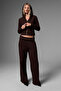 Aven women's hooded and v-neck regular bitter brown top and bottom set - 6