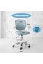 Kids Desk Chair Blue with Armrests, Adjustable Height Study Chair with Footrest, 90° Flip-Up Arms, Ergonomic 360° Swivel Rolling Chair for, Children Study Room, Home, office, School Lab Chair - 2
