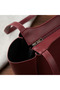 Burgundy Leather Look Women's Shoulder Bag - 3