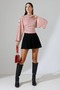 Women's Modal Striped Wide Sleeve Waist-Fitted Blouse - 3