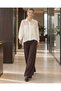 Women's Ecru Lace Detailed Shirt Stylish Office Blouse with Panels - 5