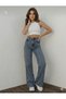 Lycra Women's Medium Snow Super High Waist Loose Leg Jean Denim Jeans Palazzo Trousers
