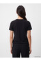 Vizyon New Season Black Crew Neck Women's T-Shirt - 4