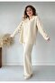 Women's Knitwear Set Polo Collar Detailed Sweater and Pants - 4