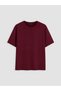 Peak New Season Burgundy Large Size Crew Neck Women's T-Shirt