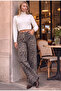 Palazzo Fit Leopar Desen Denim Jean - 3