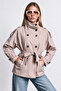 High Collar Belted Trench Coat Lgx0020 Cream