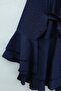 Jacquard Volan Sleeve Top and Pants Set - Navy Blue - 3