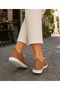 Tan Genuine Leather Women's Casual Shoes – Comfortable Orthopedic Sole Large Size 36-44 - 5