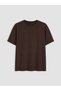 Vizyon New Season Brown Plus Size Crew Neck Women's T-Shirt