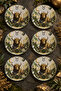 Set of 6 Glass Tea Plates – Taurus and Nature Themed – 6 Tea Plates