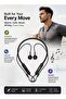 VE-F1 Wireless Sports Neckband Earphones – IPX5 Waterproof Bluetooth Headphones with Microphone, 7-Hour Playtime & Secure Fit for Running, Gym, and Workouts – Black - 4