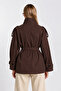 High Collar Belted Trench Coat Lgx0020 Brown - 5