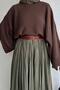 Women's Brown Bat Sleeve Sweater
